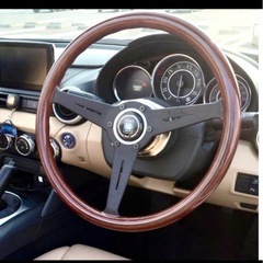 NARDIウッドステアリング14インチ/ブラックスポークの画像