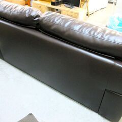 2二人掛けソファ レザーソファー 2人用ソファー 合成皮革 幅177×奥行84×高さ80cm 配達可の画像