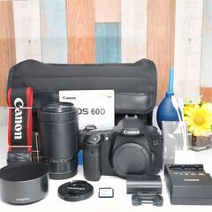 【全国送料無料】 Canon EOS Kiss 60D✨ カメラバッグ付き✨ 超望遠レンズセット ハイアマチュア機 スマホ転送OK ズームセット✨ 届いたらすぐに使えます✨ キヤノン キャノンの画像