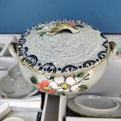 未使用皿2　蓋付き小鉢、小皿、プレートセットの画像