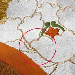 袋帯 オレンジ   扇柄 正絹の画像
