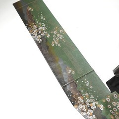 袋帯 グリーン   桜柄 正絹の画像