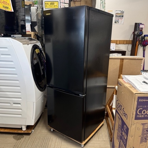 【超美品‼️】東芝 2022年製 153Lノンフロン冷凍冷蔵庫 2ドア冷蔵庫 セミマットブラック♪