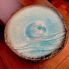 美濃焼/均窯スカイ変形9.0大皿　３枚の画像