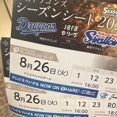 本日8/26 バンテリンドーム 18:00開始の画像