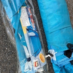 アウトドアセット 椅子テーブル 日除テント 折りたたみ椅子  パラソル 現状品　の画像