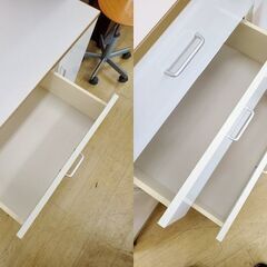 キャビネット サイドボード 脚付き  白 ホワイト 引出し3個 扉2枚◆幅120㎝×奥行39.5㎝×高さ72㎝◆近隣配送無料 買取帝国 朝霞店の画像