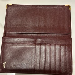 【出品最終週価格】美品　カルティエ 薄型長財布 ボルドー レザー　定番　超美品　バーガンディレザー長財布　本革　二つ折り長財布の画像