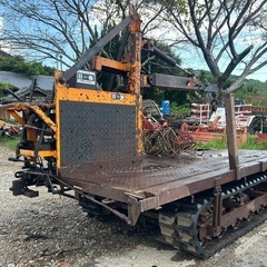 日輪　林内車 ウインチ　ディーゼル　10馬力　運搬車　荷台　吊り上げ　集材機 木材運搬車　林内作業車 クローラー　クレーン　油圧　ヤンマー　セル　積載1500Kg 宮崎　簡易始動動画ありの画像