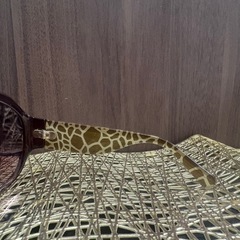 レディース 大きめサングラス ラウンド型 ブラウン グラデーションの画像
