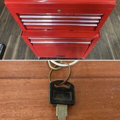【引き取り限定】【中古品】メーカー不明 型番不明 ロールキャブ 工具箱 道具箱 ツールボックス <上部>W:約60cm×D:約26cm×H:約34cm <下部>W:約61.5cm×D:約33cm×H:約74.5cmの画像