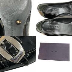 186005 PRADA プラダ パンプス 23.5 ブラック レディース [1000023937740]の画像
