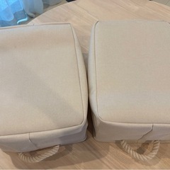 綿麻バスケット 収納　
2個セット　幅41奥行き31高さ19cm の画像