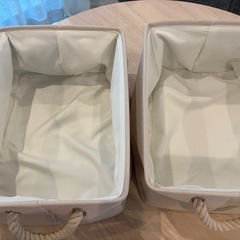 綿麻バスケット 収納　
2個セット　幅41奥行き31高さ19cm の画像