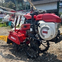 イセキ　管理機　正転逆転 耕運機 約6馬力 作業幅約320mm SX-60 ランドミニ60　跳ね上げ 中耕 ハン ドル回転 畝立て 土あげ 土寄せ 家庭菜園 畑 野菜 ネギ 農機具 程度良好 培土器 簡易始動動画ありの画像