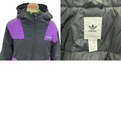 186000 現状品 adidas Originals アディダスオリジナルス Mサイズ GRAPHIC PADDED JACKET 中綿 ジャケット GJ6721  ブラック　パープル レディース [1000023072656]の画像