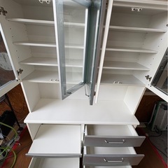 H2602 大型食器棚　レンジボード　シェルフ　収納家具　キッチンボード　の画像
