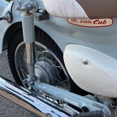 ☆ 即乗り　美車　ホンダ　リトルカブ　ＰＧＭーFI    セル付き　４速　プコブルー　走行 10408Ｋ  キック　セル1 回始動　女性１オーナー　登録できますの画像