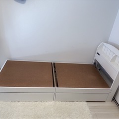 【収納付きベッド】ショートセミシングル（マットレス付）の画像