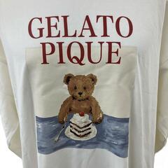 186000 新品未使用 gelato pique ジェラートピケ BEARandCAKEワンポイントワンピース 白 コットン/レーヨン/ポリウレタン レディース [1000025398266]の画像