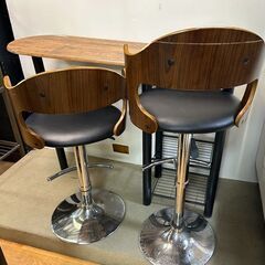 【リサイクルストアスターズ城西店】 【中古品】カウンターテーブル＆カウンターチェア2脚の画像