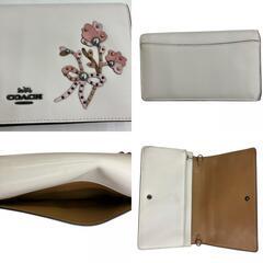 186000 現状品 COACH コーチ ティーローズ スタッズ 花柄 ショルダーウォレット 66670  ホワイト　/グローブレザー レディース [1000025374741]の画像