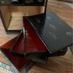 木製　漆器　おかもち　時代もの アンティーク　お弁当 インテリアの画像
