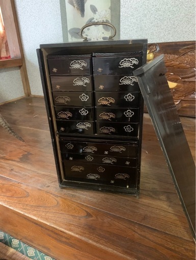 木製　漆器　おかもち　時代もの アンティーク　お弁当 インテリア