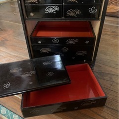 木製　漆器　おかもち　時代もの アンティーク　お弁当 インテリアの画像