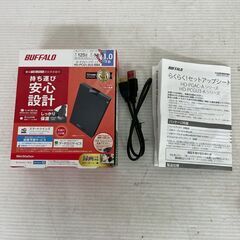 Buffalo 1.0TB ポータブルハードディスク HD-PCG1.0U3-BBA バッファロー ハードディスク HDD パソコン 周辺機器 録画対応 Y2128の画像