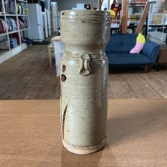 花瓶🏺 陶磁器 骨董 花生 アンティーク 陶器 1点物❗️ グレー 茶色の画像