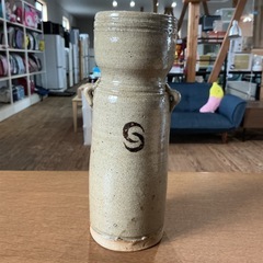 花瓶🏺 陶磁器 骨董 花生 アンティーク 陶器 1点物❗️ グレー 茶色の画像