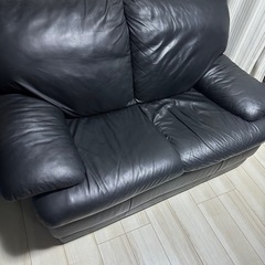 2人掛けソファ　黒　の画像