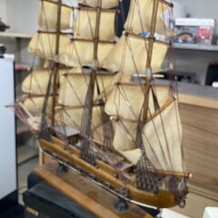 リサイクルショップどりーむ荒田店　No4368 帆船　模型　　横５８ｃｍ　縦５５ｃｍの画像