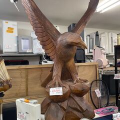 リサイクルショップどりーむ荒田店　No1843 木彫りの鷲　実寸大　木彫り　インテリア　立派の画像