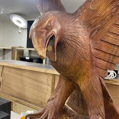 リサイクルショップどりーむ荒田店　No1843 木彫りの鷲　実寸大　木彫り　インテリア　立派の画像