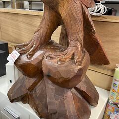 リサイクルショップどりーむ荒田店　No1843 木彫りの鷲　実寸大　木彫り　インテリア　立派の画像