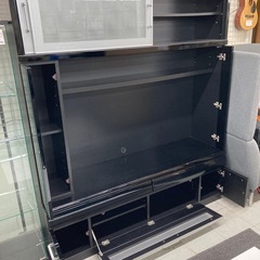 ハイタイプテレビボード　※サイド棚板欠品、天板スレ・キズありの画像