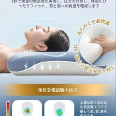 【定価8000円・睡眠専門家推薦商品・新品未開封】雲枕 低反発 低め 安眠枕 横向き寝・うつ伏せ・仰向き対応新品の画像