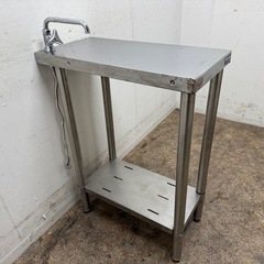 マルゼン　MARUZEN　業務用　ステンレス　作業台　蛇口付き　厨房　飲食店　W７５０ｘD４５０ｘH８００ｍｍの画像