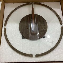 【パイン材×強化ガラス】掛け時計 おしゃれ 超静音 ナチュラル モダン 新品 の画像