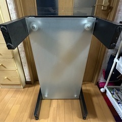 2段 ガラステーブル ブラウン強化ガラス モダン の画像
