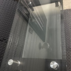 2段 ガラステーブル ブラウン強化ガラス モダン の画像