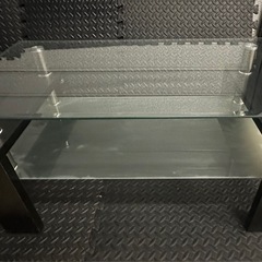 2段 ガラステーブル ブラウン強化ガラス モダン の画像