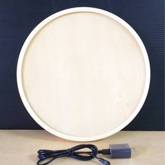 展示品 木製デジタルウォールクロック壁掛時計 径32cm 曜日・温度・日付・時間の画像