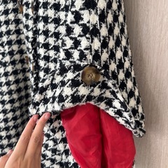 着物用｜ふりふチェック柄ポンチョ・ケープコートの画像