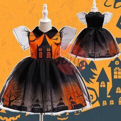 [Sieberg] 魔女 コスプレ ハロウィン 仮装 キッズ ドレス 女の子 コスチューム チュール 子供用 ワンピース 魔法使い 巫女 悪魔 可愛い かわいい おもしろ かぼちゃ ステージ 衣装 学園祭 文化祭 七五三祝い 撮影 誕生日 人気 遊園 クリスマの画像