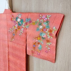 正絹着物 訪問着 花柄 ピンク｜お祝いごとにも、美術鑑賞やレストランでのお食事にも◎の画像