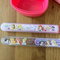 マイメロのお弁当箱、ディズニープリンセスのお箸2個セットの画像