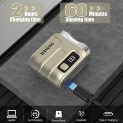超小型シェーバー　旅行用ポータブル専用シェーバー　usb-c充電式 　軽量　回転式　電気シェーバーの画像